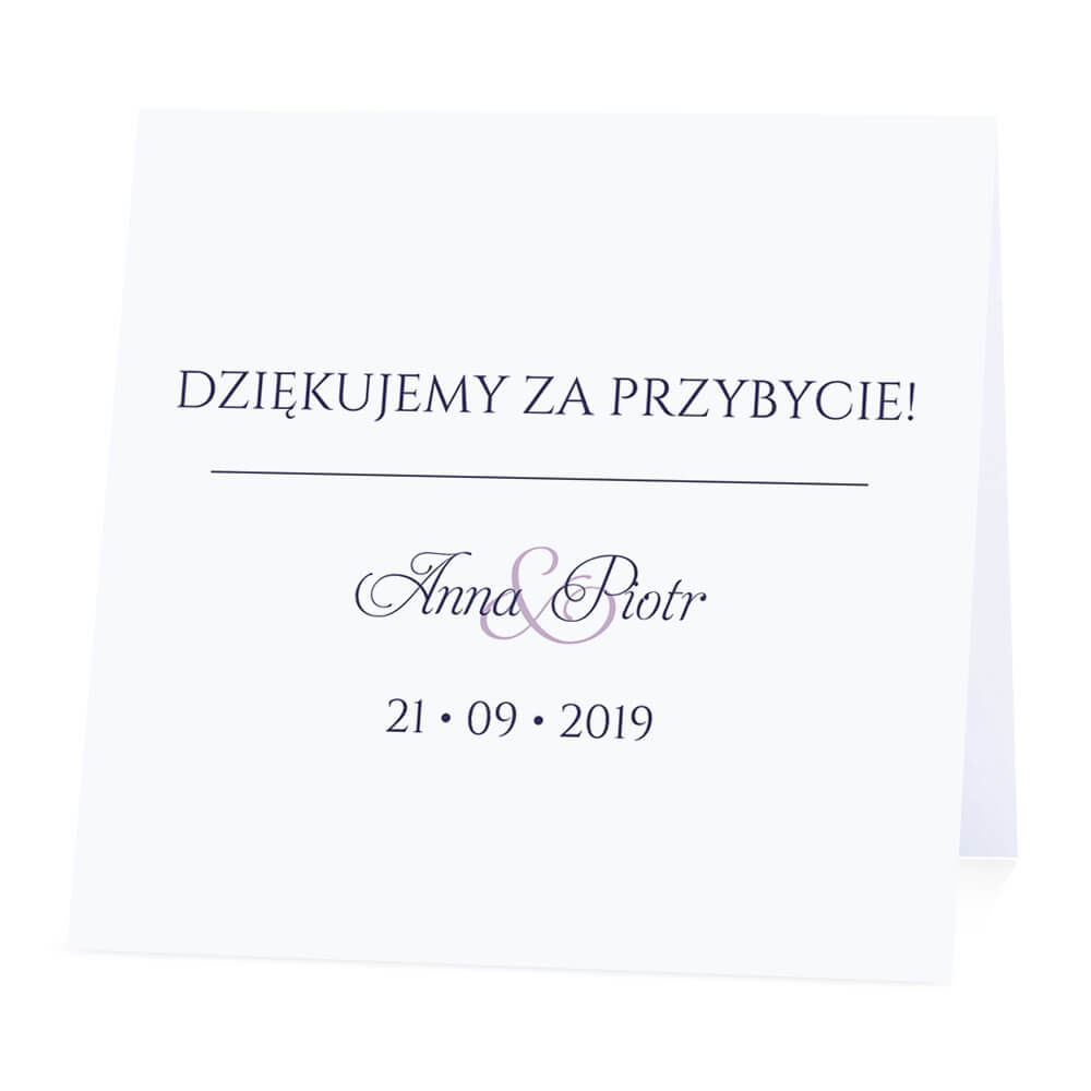 Winietka weselna na stół wizytówka podziękowanie personalizacja