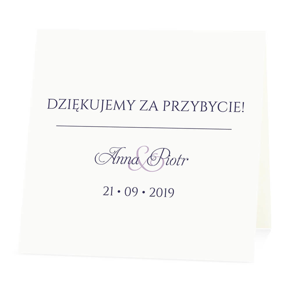 Winietka weselna na stół wizytówka podziękowanie personalizacja