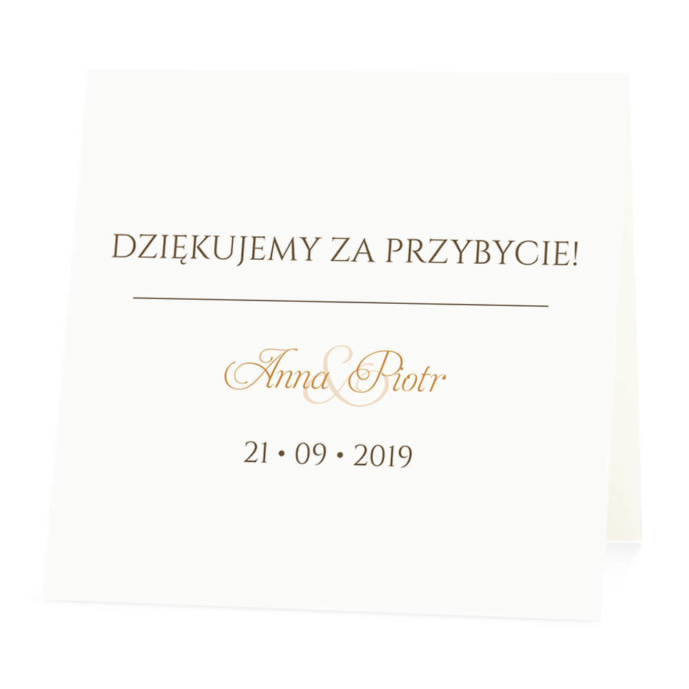 Winietka weselna na stół wizytówka podziękowanie personalizacja