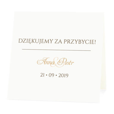 Winietka weselna na stół wizytówka podziękowanie personalizacja