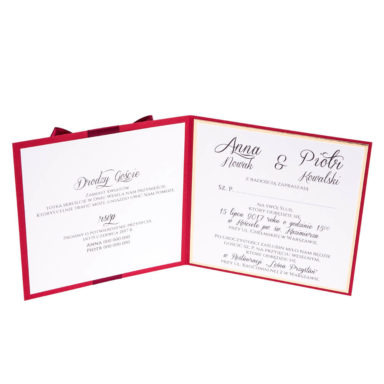 zaproszenia ślubne glamour złoty papier