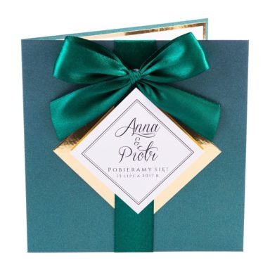 zaproszenia ślubne glamour złoty papier