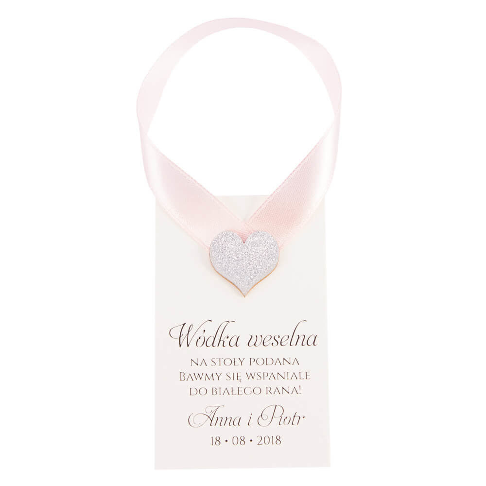 zawieszka na -alkohol weselny w stylu glamour papier brokatowy