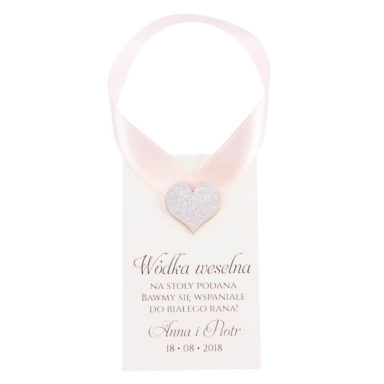 zawieszka na -alkohol weselny w stylu glamour papier brokatowy