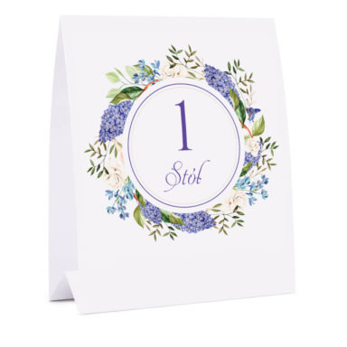 Numer na stół z kwiatami bzu