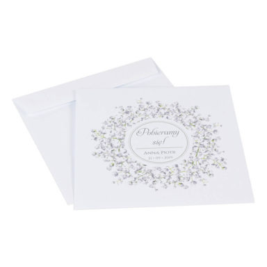 Zaproszenia ślubne z kwiatami Gipsówki koperta