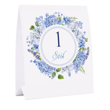 Numer na stół z kwiatami Hortensji w4