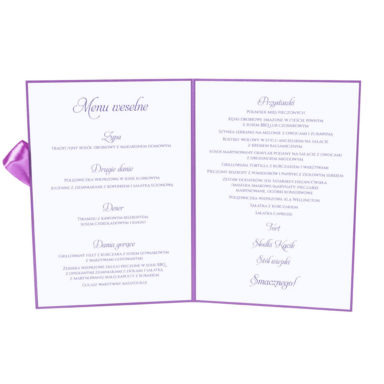 Menu weselne z kwiatami bzu