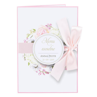 Menu weselne Florals w10
