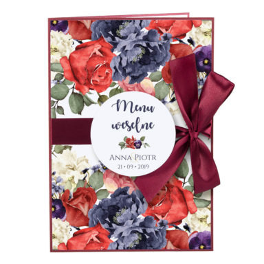 Menu weselne Flowery