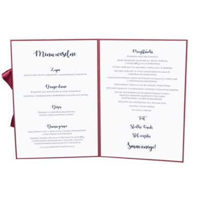 Menu weselne Flowery