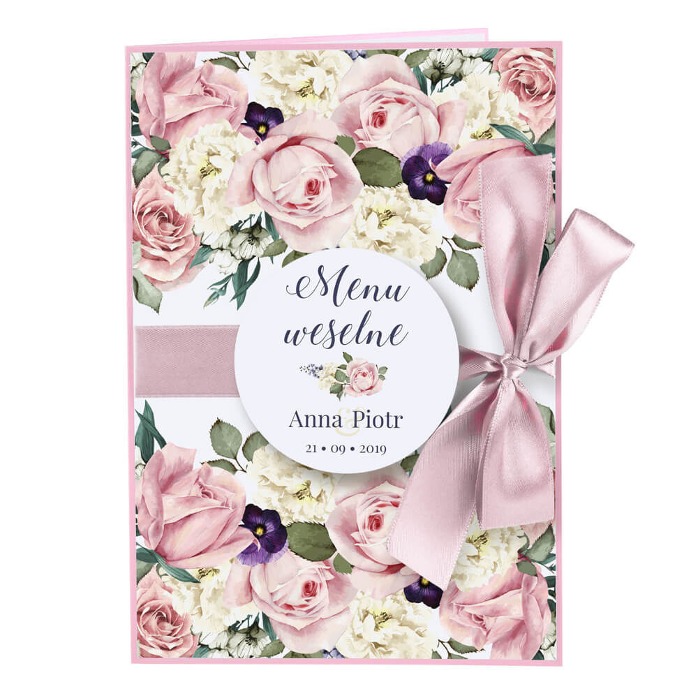Menu weselne Flowery w3