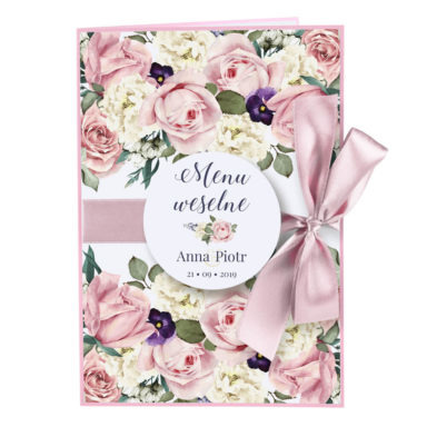 Menu weselne Flowery w3