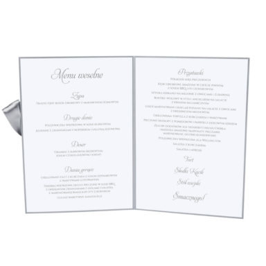 Menu weselne z kwiatami Gipsówki