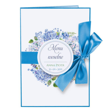 Menu weselne z kwiatami Hortensji w4