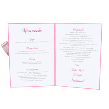 Menu weselne z kwiatami Piwonii w12