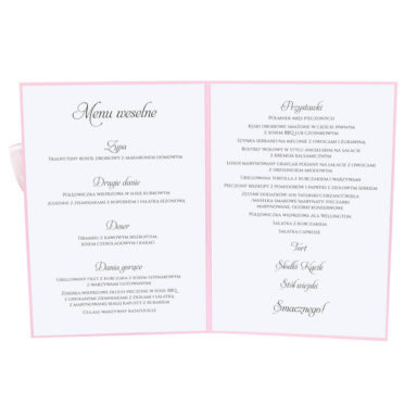 Menu weselne z kwiatami Piwonii w13