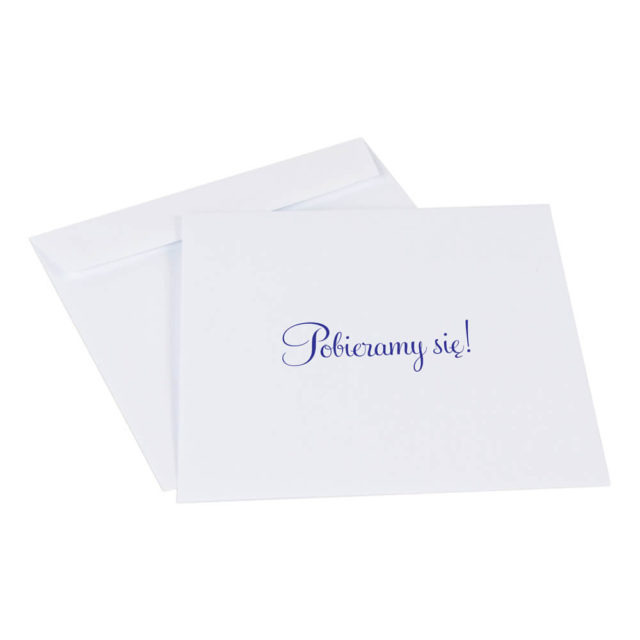 koperty do zaproszeń ślubnych k4 kwadratowe białe i kremowe z nadrukiem