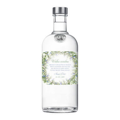 Naklejki na alkohol z gałązkami jałowca