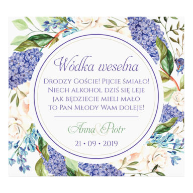 Naklejki na alkohol z kwiatami bzu