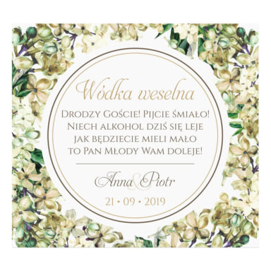 Naklejki na alkohol z kwiatami bzu w2