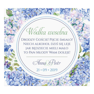 Naklejki na alkohol z kwiatami Hortensji w4
