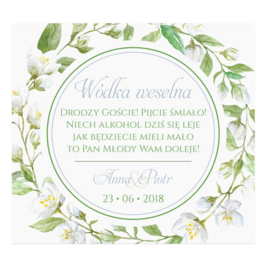 Naklejki na alkohol z kwiatami jaśminu