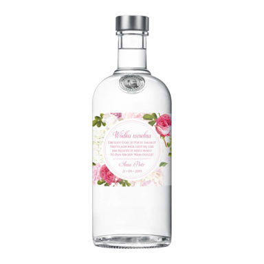 Naklejki na alkohol z kwiatami Piwonii w11