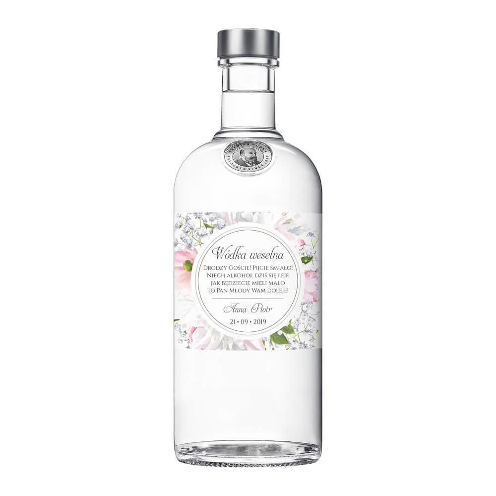 Naklejki na alkohol z kwiatami Piwonii w13