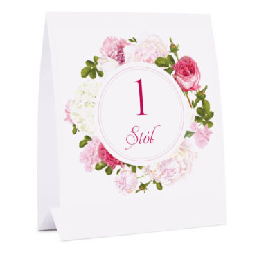 Numer na stół z kwiatami Piwonii w11