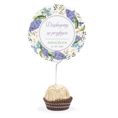 Winietka weselna na szpilce z kwiatami bzu