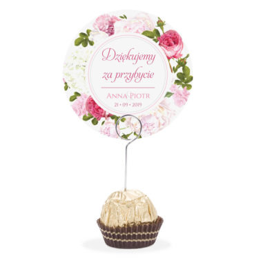 Winietka weselna na szpilce z kwiatami Piwonii w11