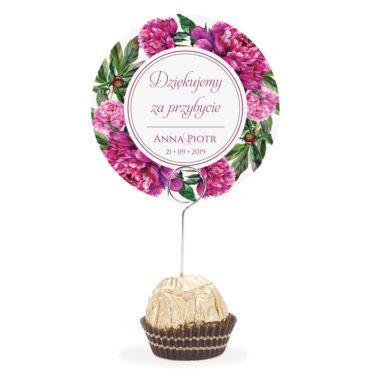 Winietka weselna na szpilce z kwiatami Piwonii w14