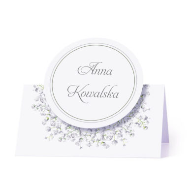 Winietka weselna z kwiatami gipsówki