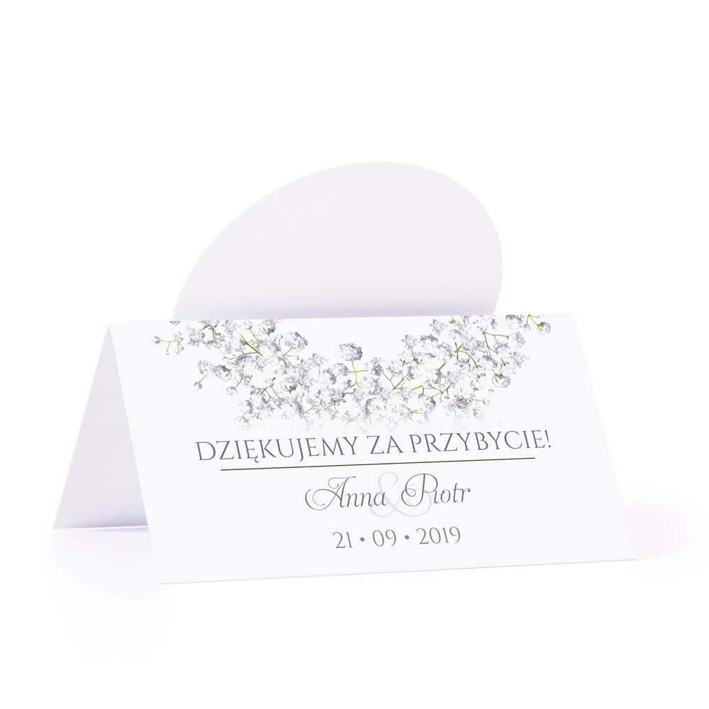 Winietka weselna z kwiatami gipsówki