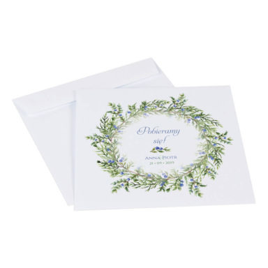Koperta do zaproszeń z gałązkami jałowca