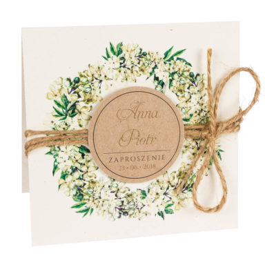 Zaproszenia ślubne z kwiatami bzu w2