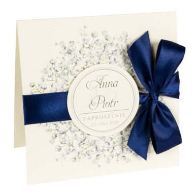 Zaproszenia ślubne z kwiatami Gipsówki
