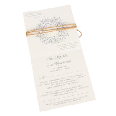 Zaproszenia ślubne z kwiatami Gipsówki