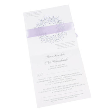 Zaproszenia ślubne z kwiatami Gipsówki