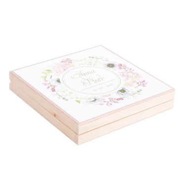 Podziękowanie w drewnianym pudełku Florals w10
