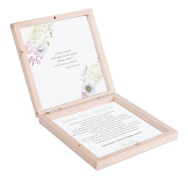 Podziękowanie w drewnianym pudełku Florals w10