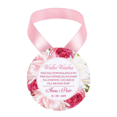 Zawieszka na alkohol z kwiatami piwonii w12