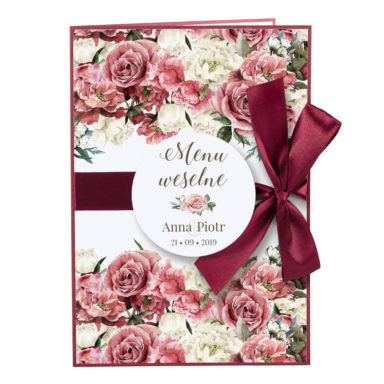 Menu weselne Flowery w4