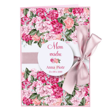 Menu weselne Flowery w5