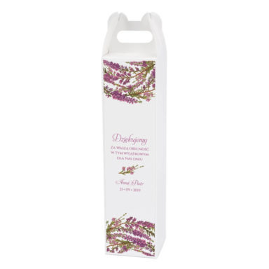 Pudełko na alkohol z kwiatami Wrzosu