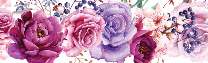 grafika kwiatów na zaproszenia ślubne modny wzór