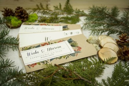 zaproszenia ślubne w stylu rustykalnym leśnym boho