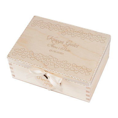 Szkatułka księga gości z serduszkami