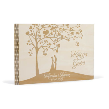 grawerowana księga gości drewniana